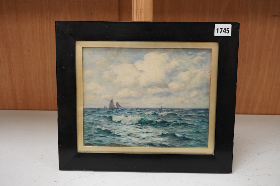 John McDougal (1851-1945), Choppy seascape, signed and dated 1915, watercolour, 20 x 25cm